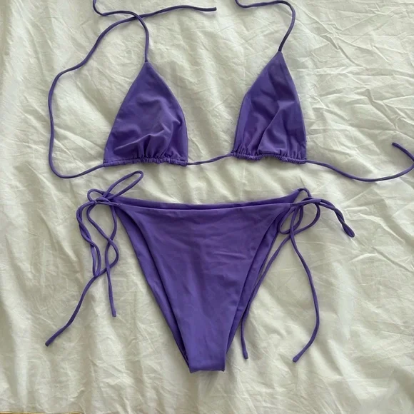 Aya the Label Purple Triangle Bikini Set - Picture 2 of 3